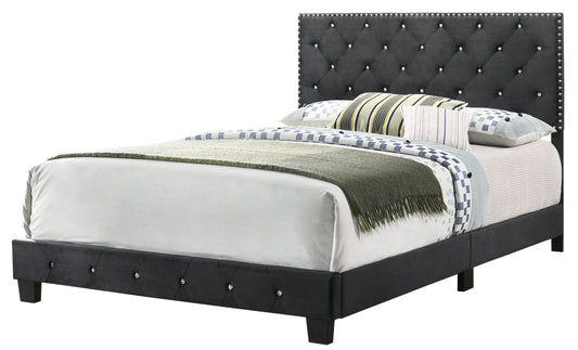 Transitional King Bed With Sleek Black Finish