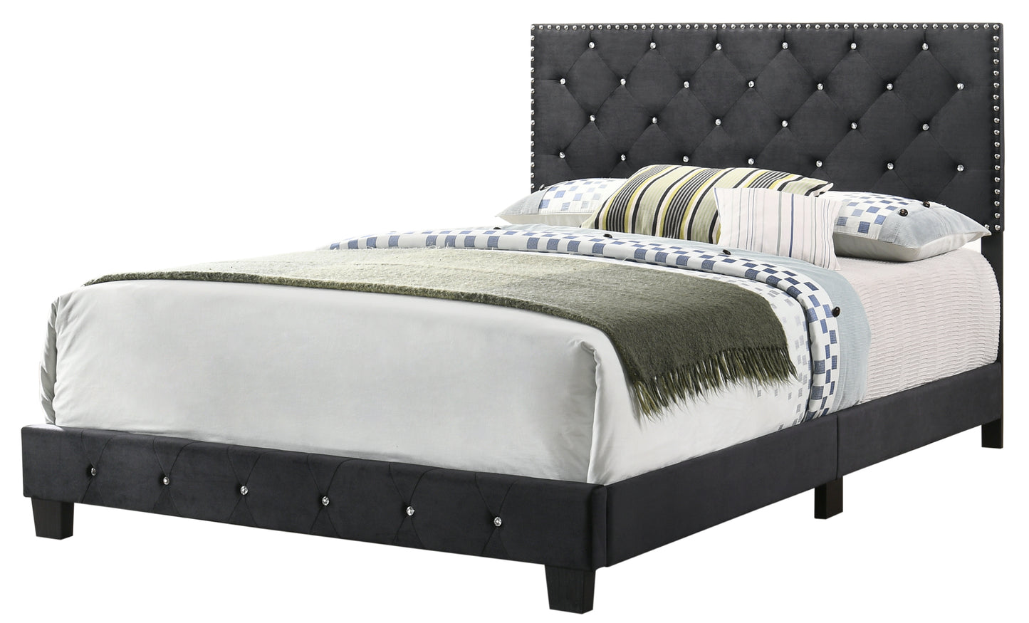 Elegant Transitional Black Full Bed For Restful Sleep