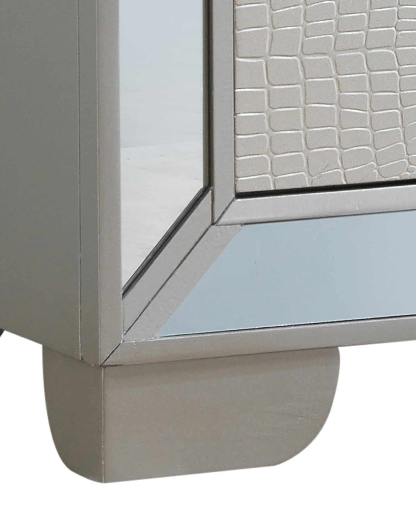 Modern Silver Champagne Bedside Table