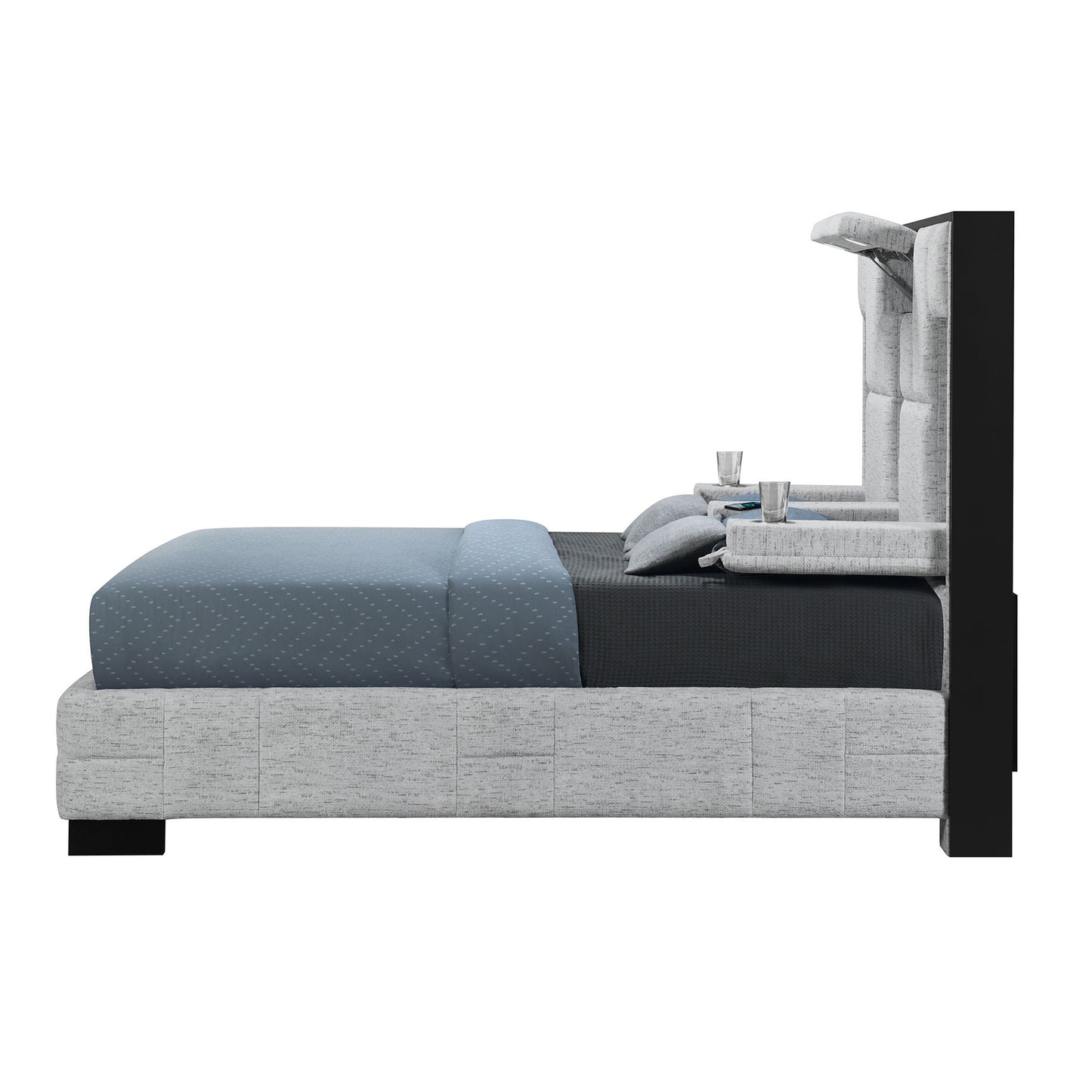 YARIS GREY QUEEN BED