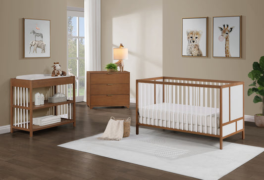 Pixie Finn 3-in-1 Crib in Walnut/White