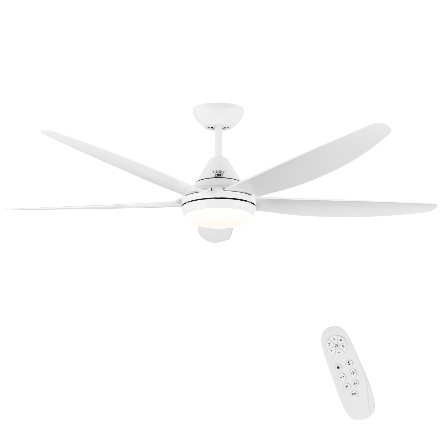 56 In Intergrated LED Ceiling Fan Lighting with White ABS Blade