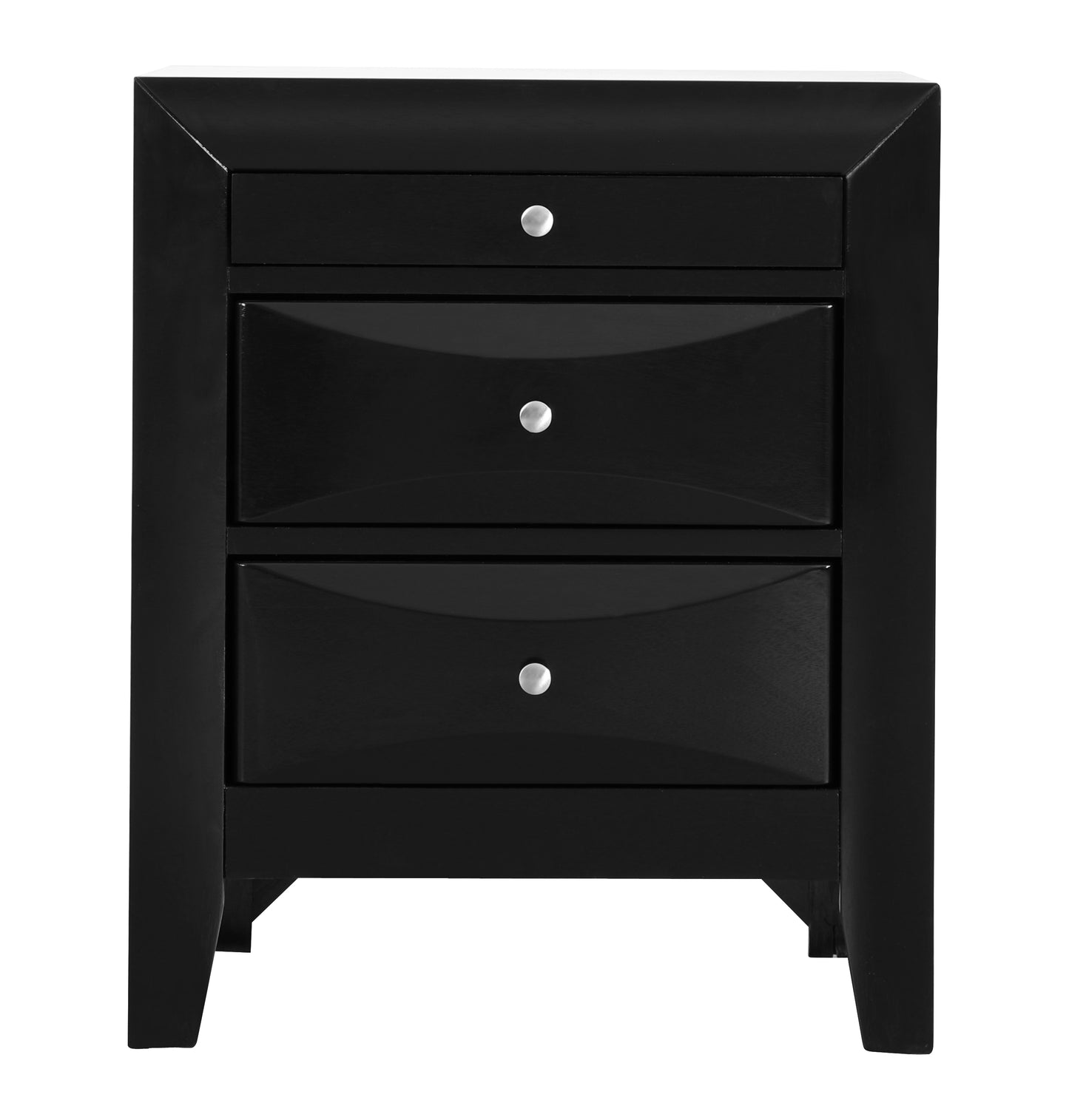 Elegant Black Nightstand With Drawers