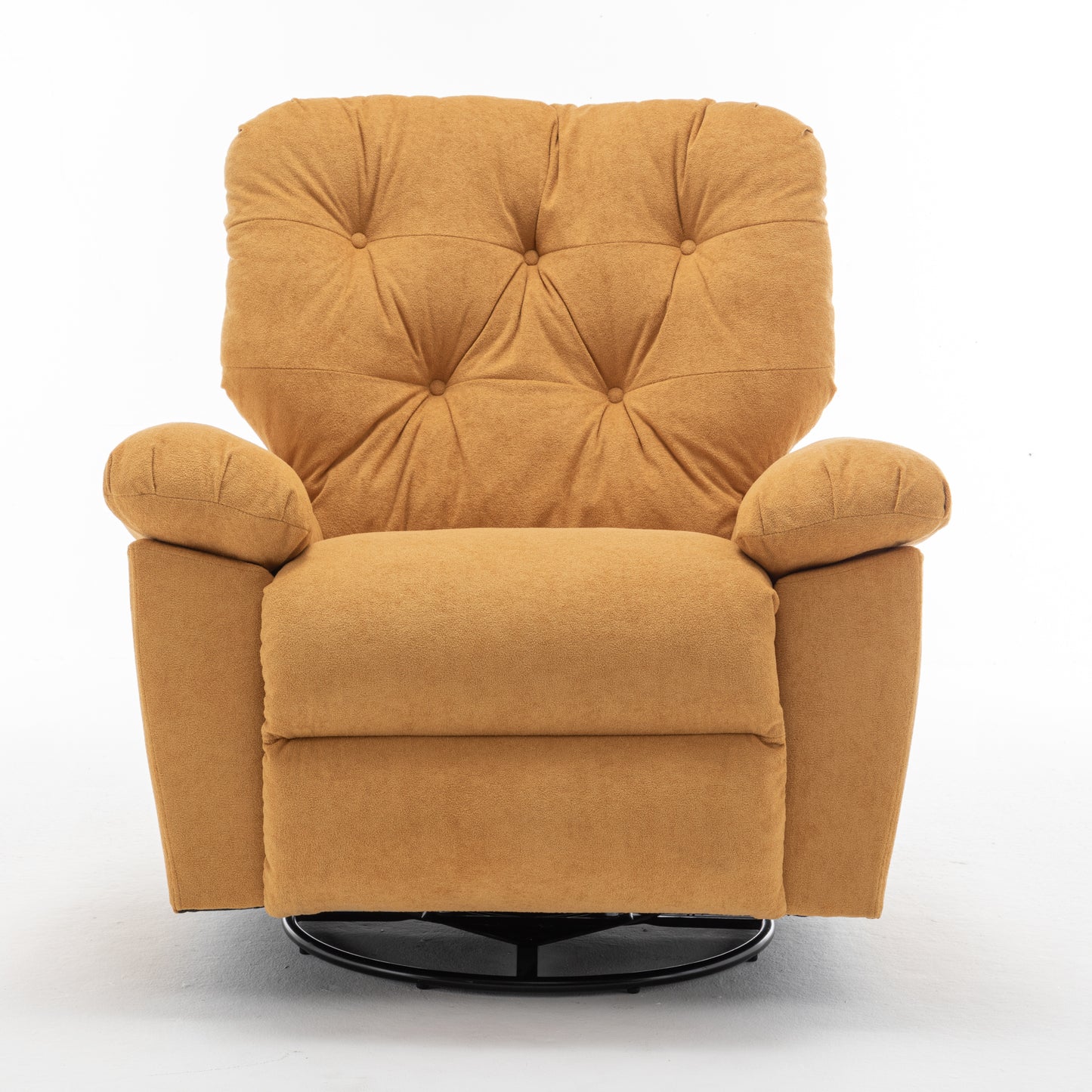 Yellow Relaxing Recliner Chair,Soft Artificial Fleece, Overstuffed, Swivel, Glider, Side Pocket