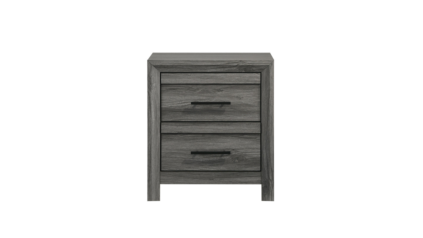 Denver Modern Style 2-Drawer Night stand Made with Wood in Gray