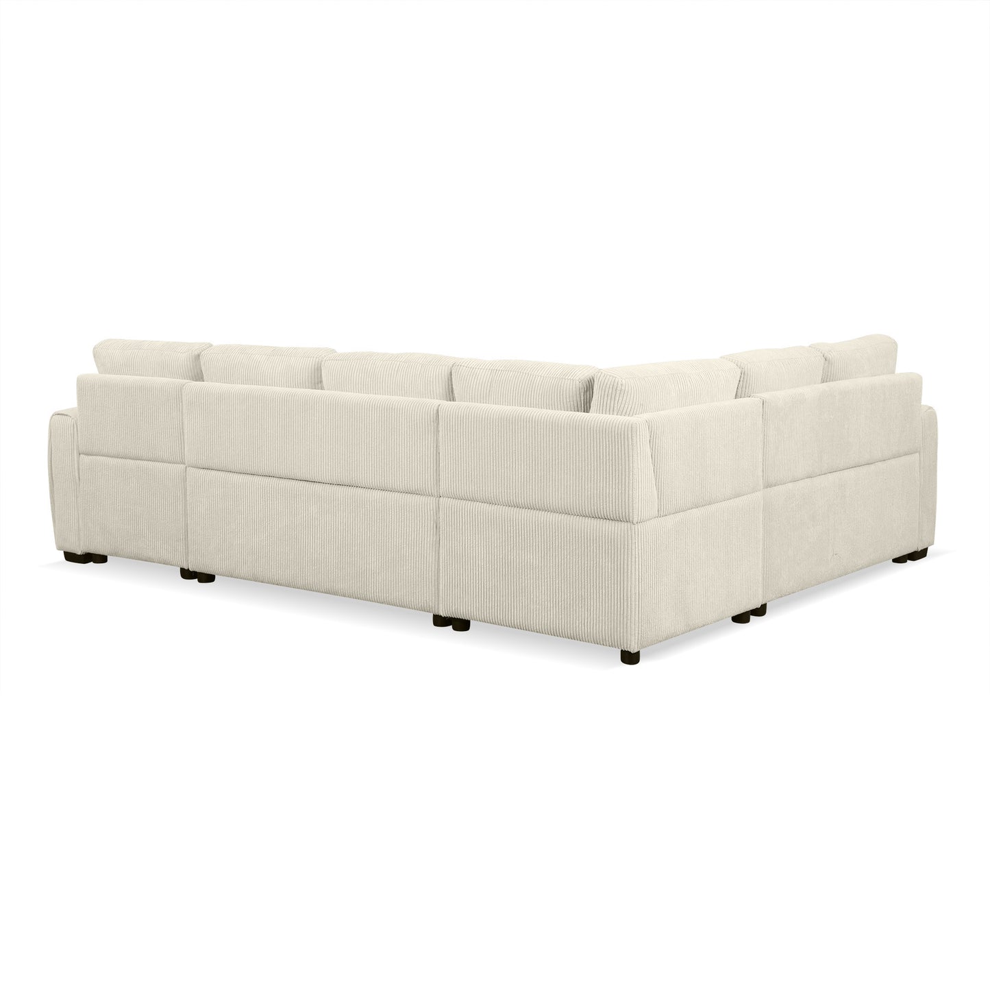 107.5" U-shaped Sofa Sectional Sofa Pull-out Sofa bed with a Storage Chaise Lounge, Charging Devices for Living Room, Beige