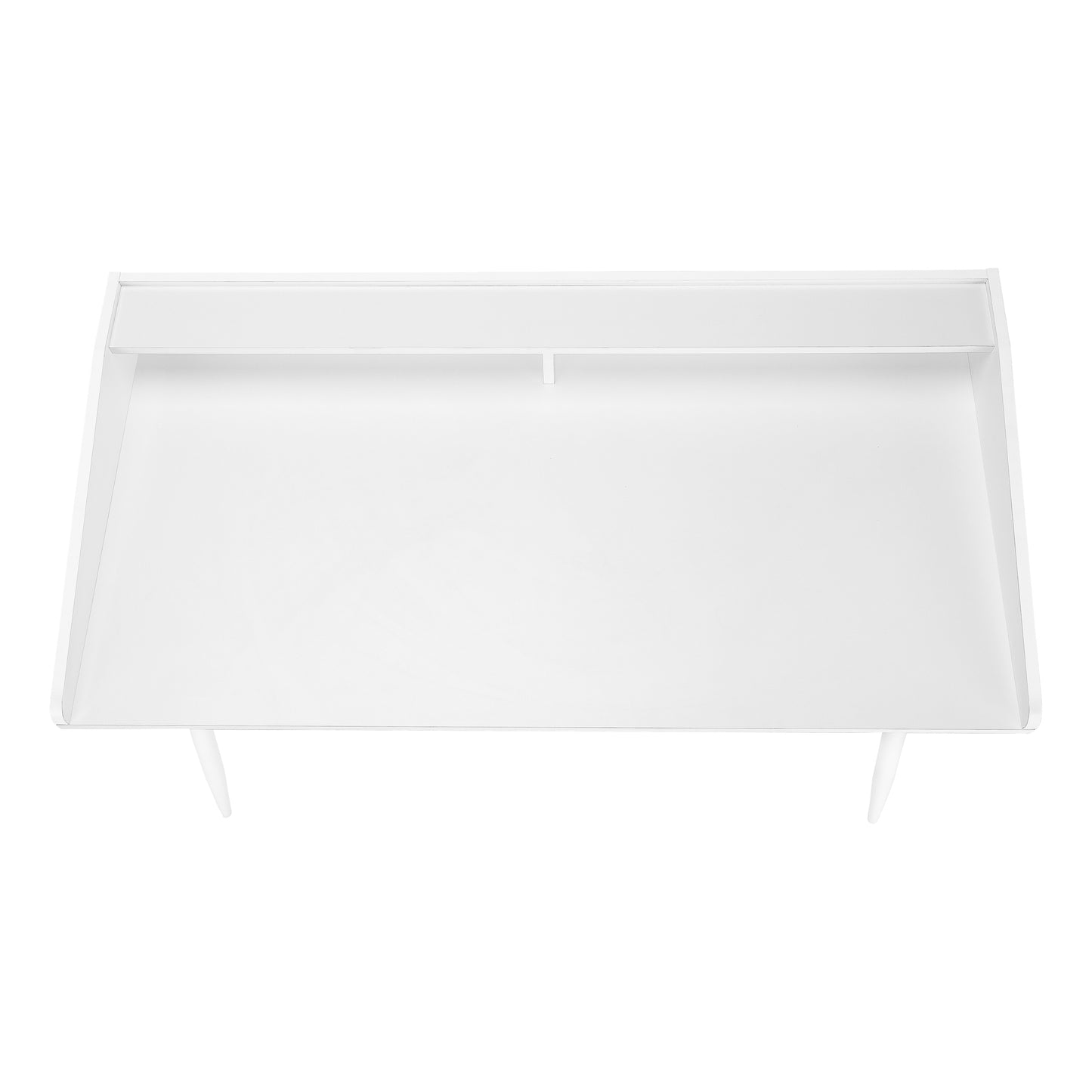 Computer Desk, Home Office, Laptop, Storage Shelves, 48"l, Work, White Laminate, White Metal, Contemporary, Modern
