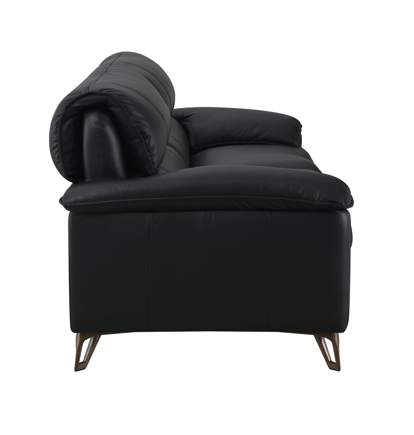 Eilene Black Top Grain Leather Sofa