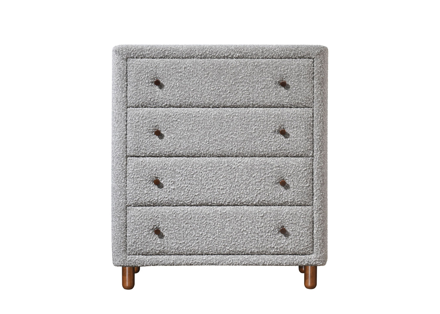 Grey 4-Drawer Upholstered Chest