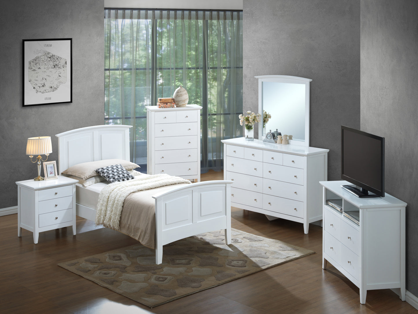 Versatile White Twin Bed For Casual Spaces