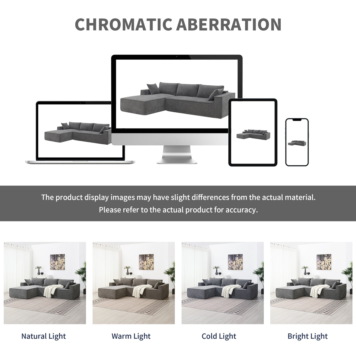 111.5*72" Minimalist Style Modular Sectional Sofa,Wrinkle-resistant Chenille Couch Set,L-Shaped Compressed Sofa for Living Room,2 PIC Free Combination,No Assembly Require,3 Colors