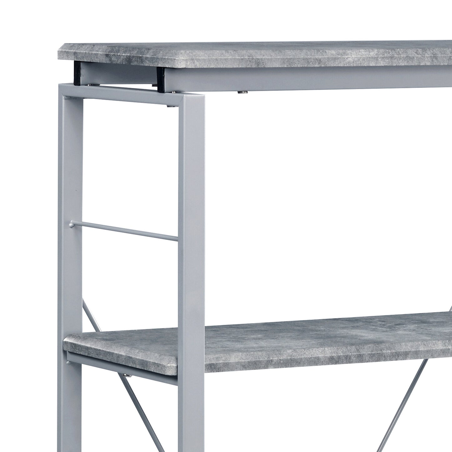 Grey and Silver 4-shelf Bookcase