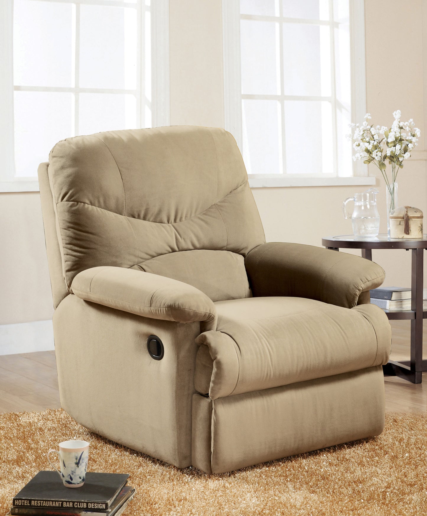 Arcadia Beige Microfiber Motion Recliner