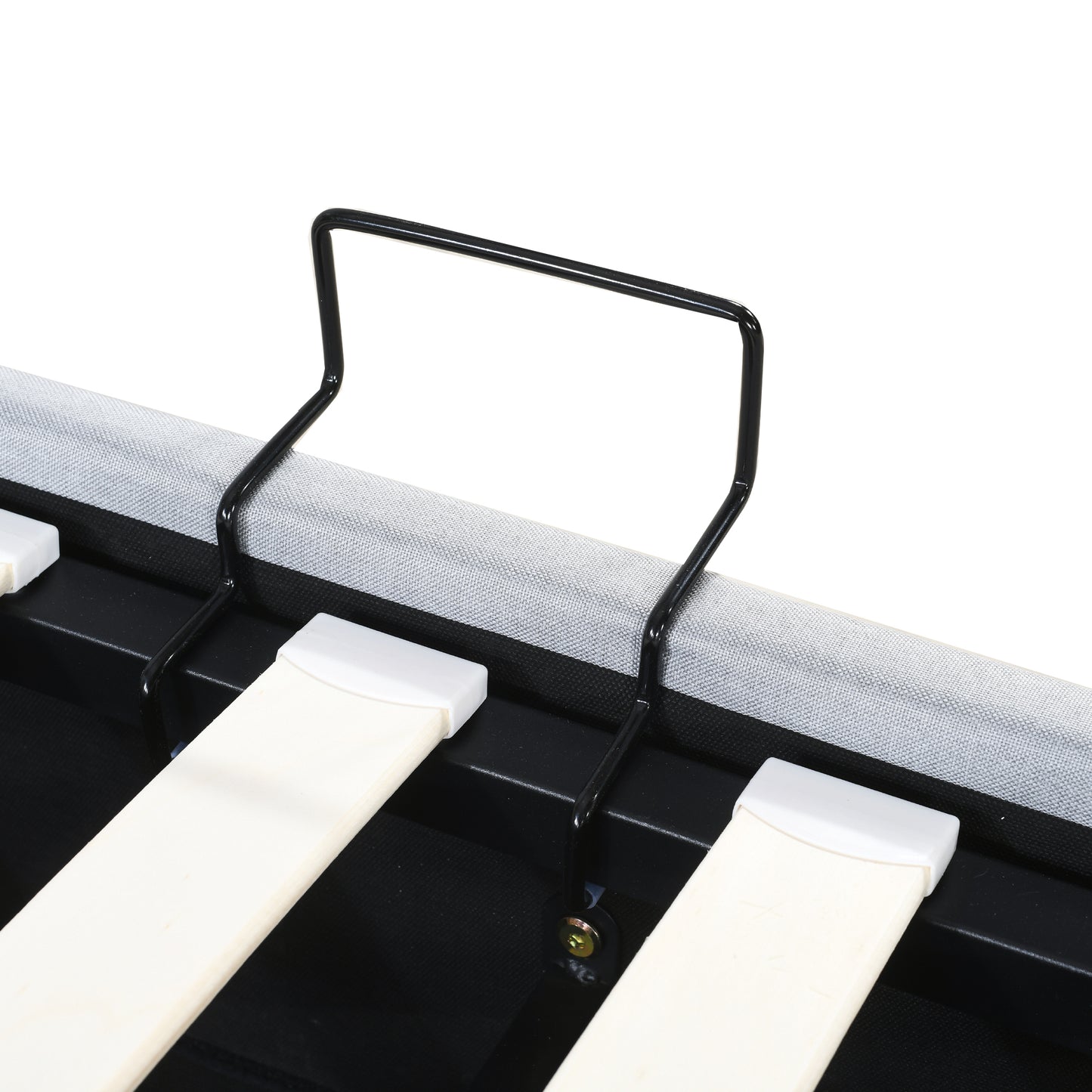 King Size Upholstered Platform Bed with a Hydraulic Storage System, Gray