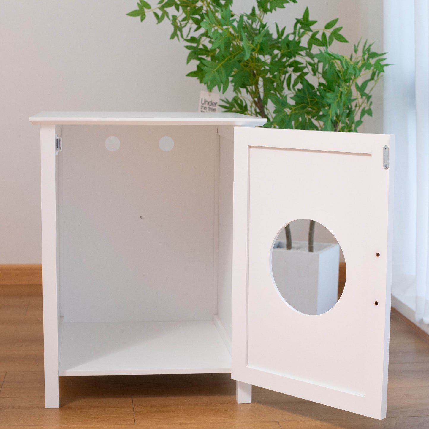 clearance sale    Litter box shell, hidden litter box furniture cabinet, indoor cat room side table, large pet box bedside table, litter box toilet, indoor kennel (white)