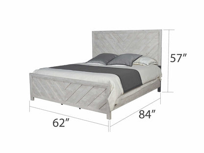 Queen 5PC Modern Style Storage Bedroom Set Made with Wood in Gray