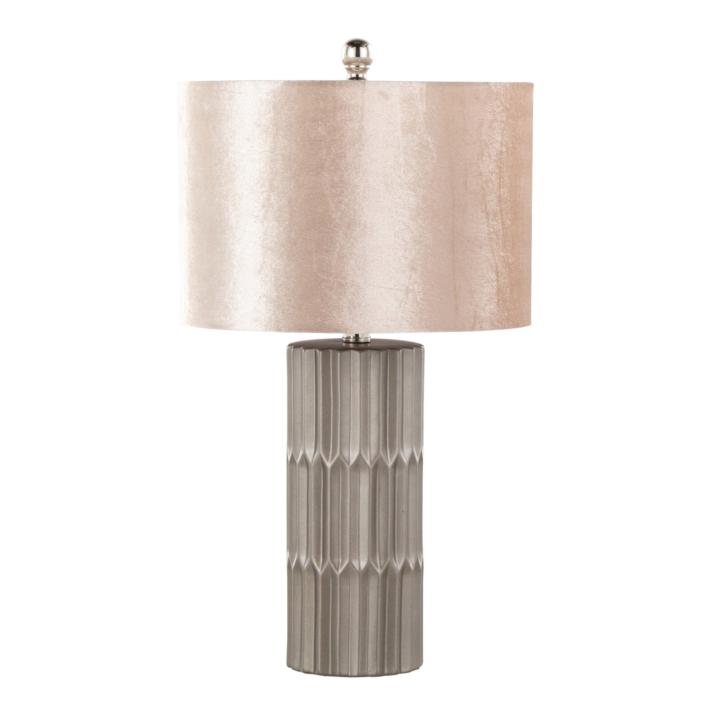 Tania 22" Contemporary Ceramic Table Lamp in Brown and Metallic Brown Ceramic with Champagne Shade by LumiSource