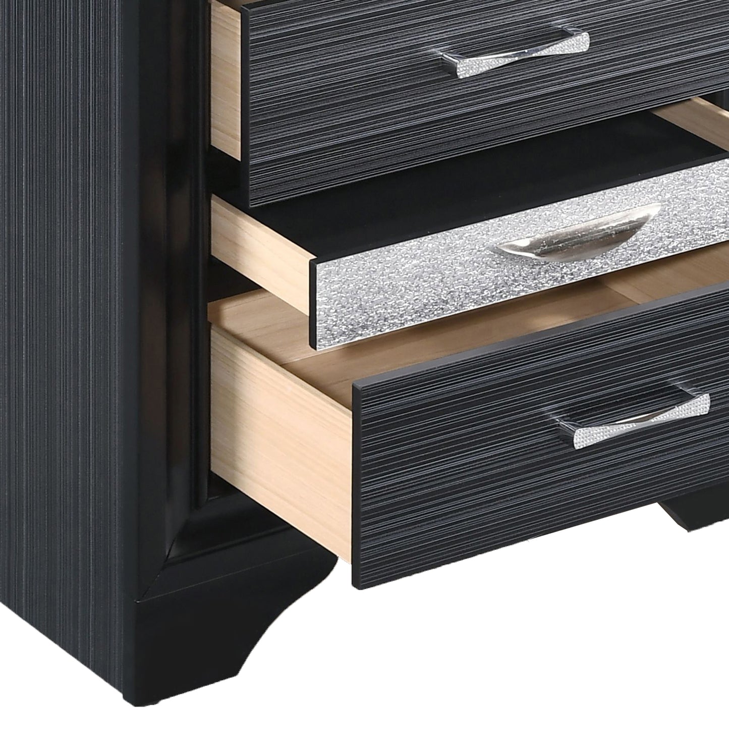 Black 3-drawer Nightstand