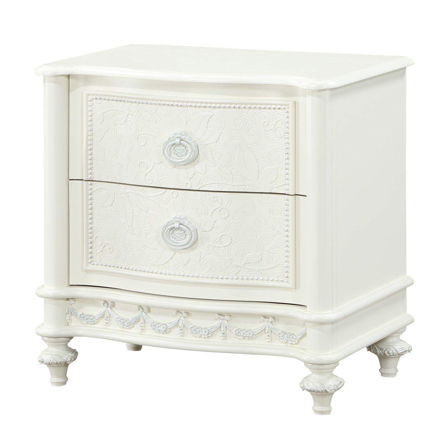 Ivory 2-Drawer Nightstand