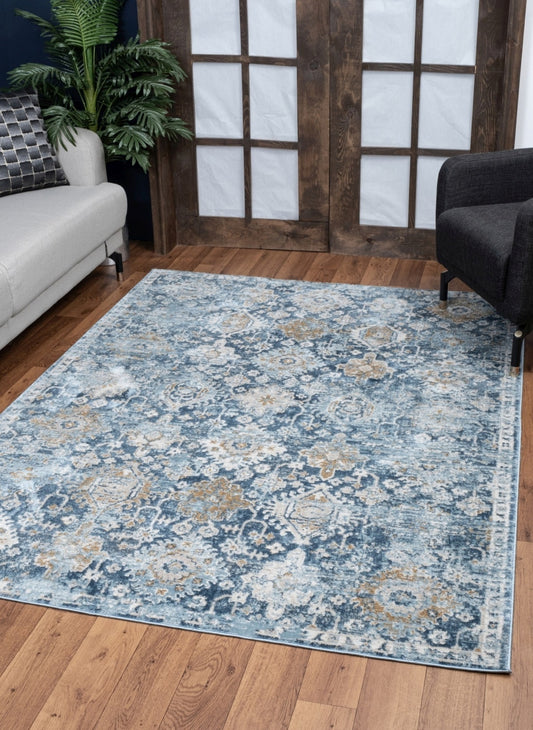 Noble GC_GEN7005 Blue 5 ft. 3 in. x 7 ft. 3 in. Area Rug