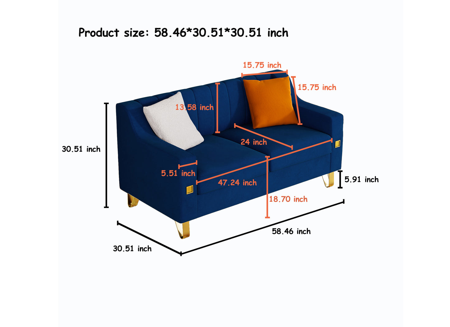 FX-P85-2S-BU (2 SEATS SOFA)