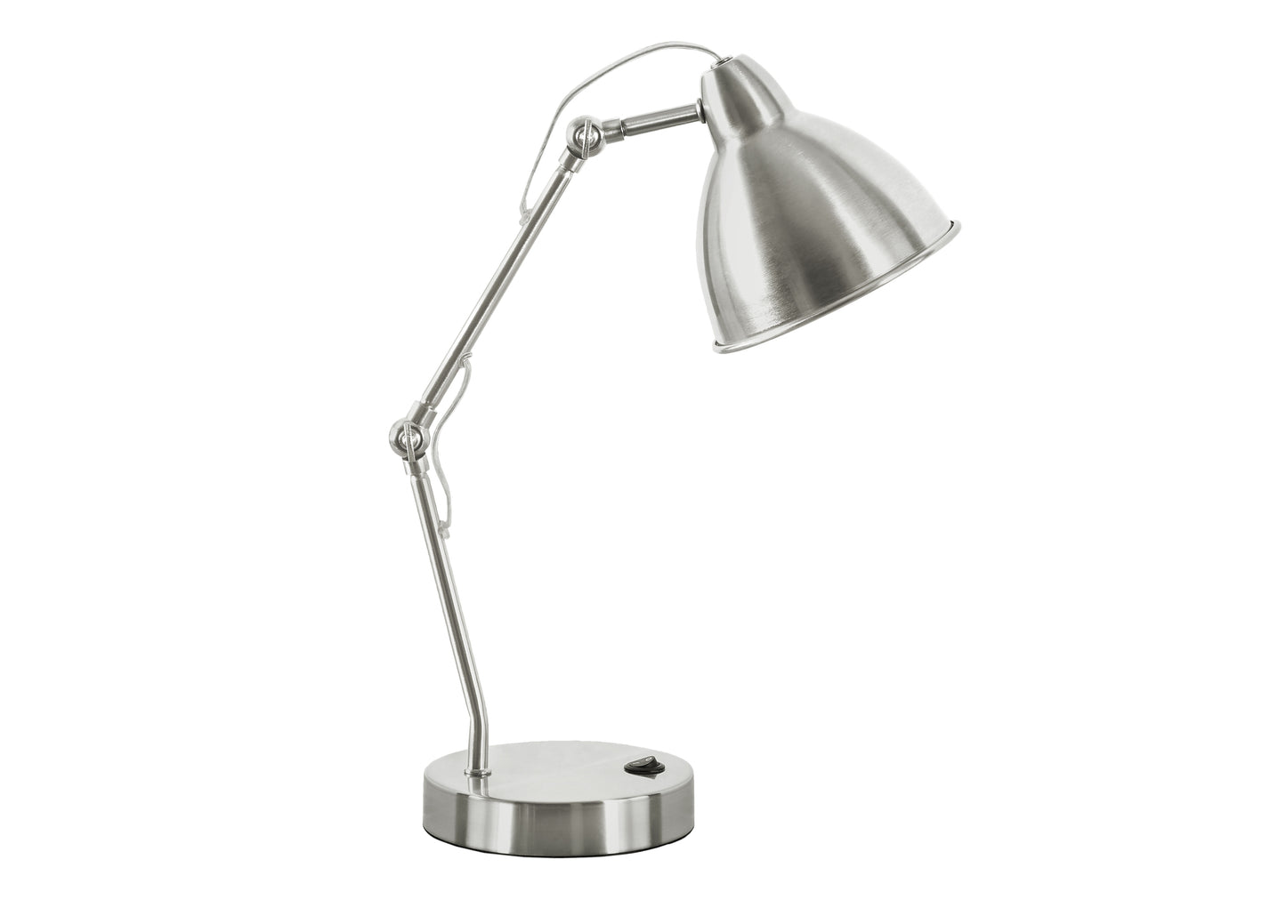 Lighting, 17'h, Table Lamp, Usb Port Included, Nickel Metal, Nickel Shade, Modern