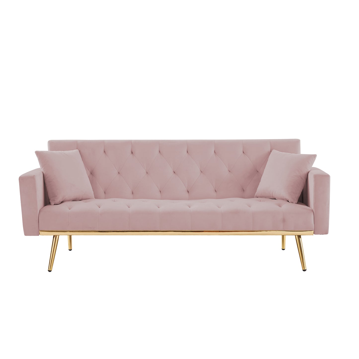 PINK  Convertible Folding Futon Sofa Bed , Sleeper Sofa Couch for Compact Living Space.