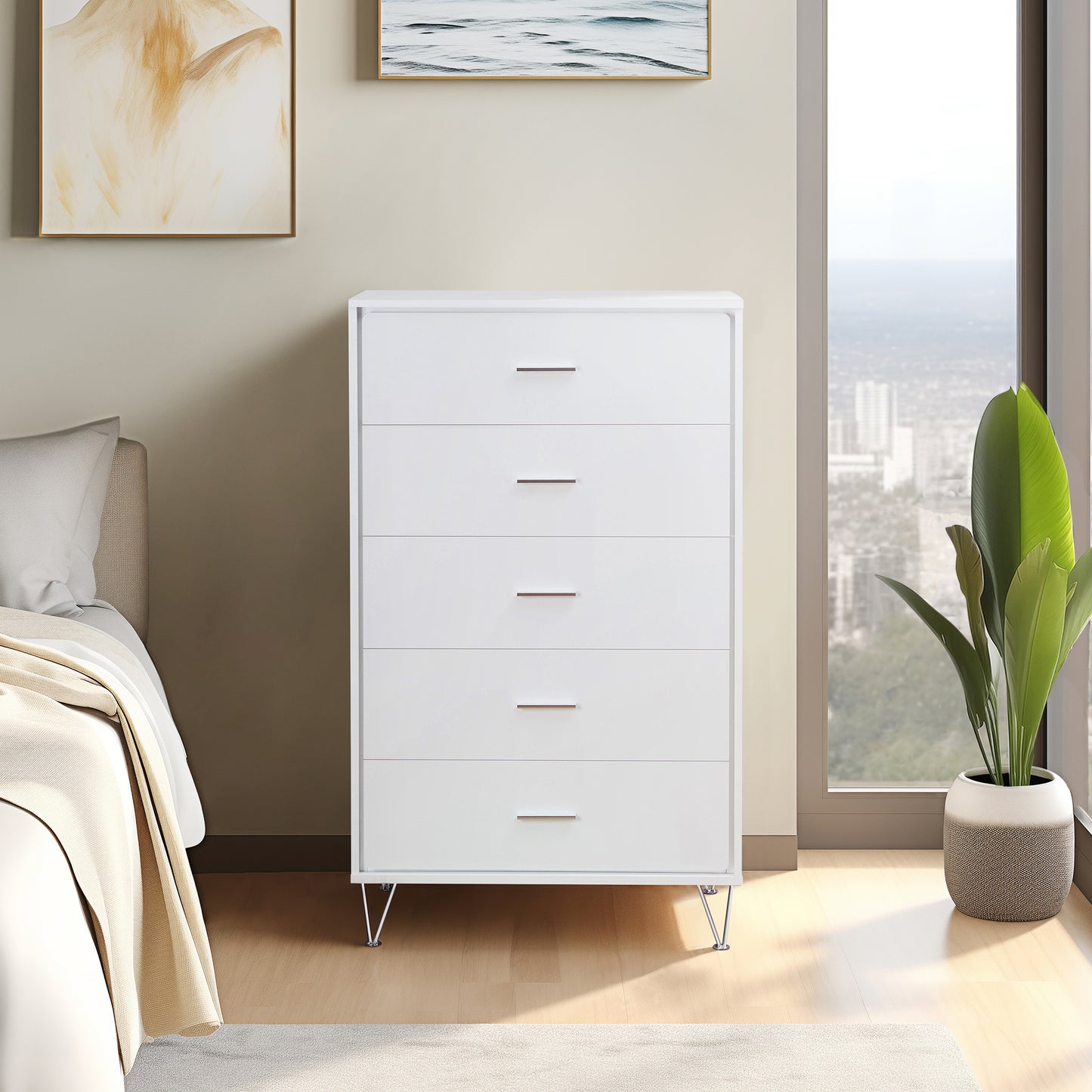 Deoss White Finish Chest