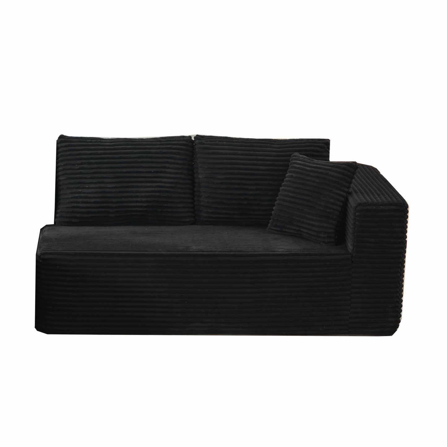 Modular Sectional Couches for Living Room: Right Long Seat (Black) ,SF502CBK