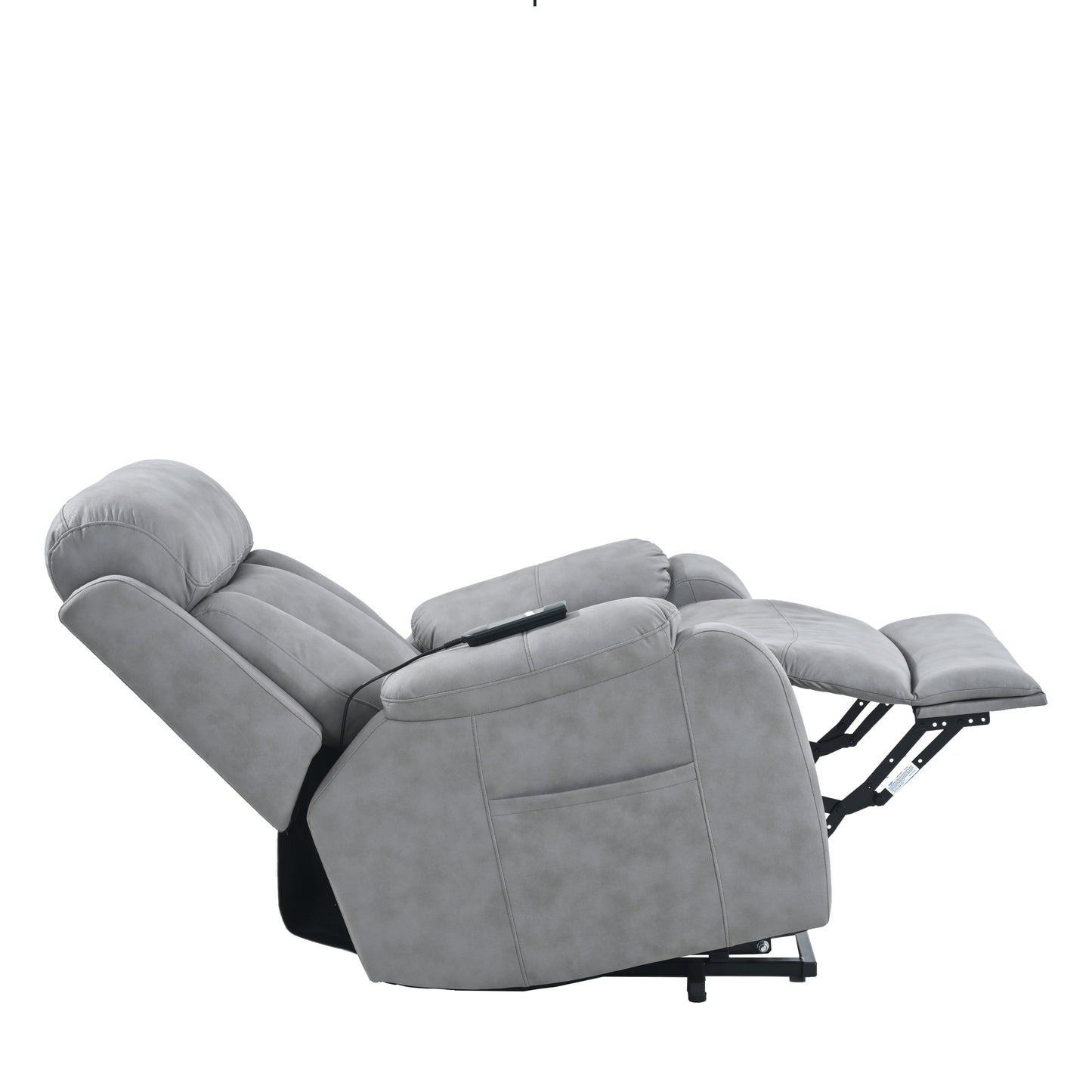 Electric Power Lift Recliner Chair for Elderly, Fabric Recliner Chair for Seniors, Home Theater Seating,Living Room Chair,Side Pocket, Remote Control (Light Gray)