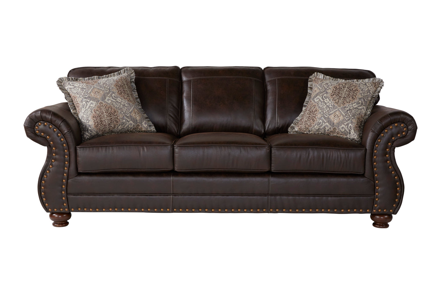 Leinster Faux Leather Upholstered Nailhead Sofa