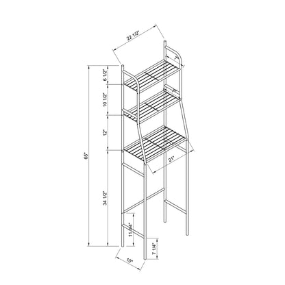 Three Tier Over the Toilet Storage Shelf - Silver