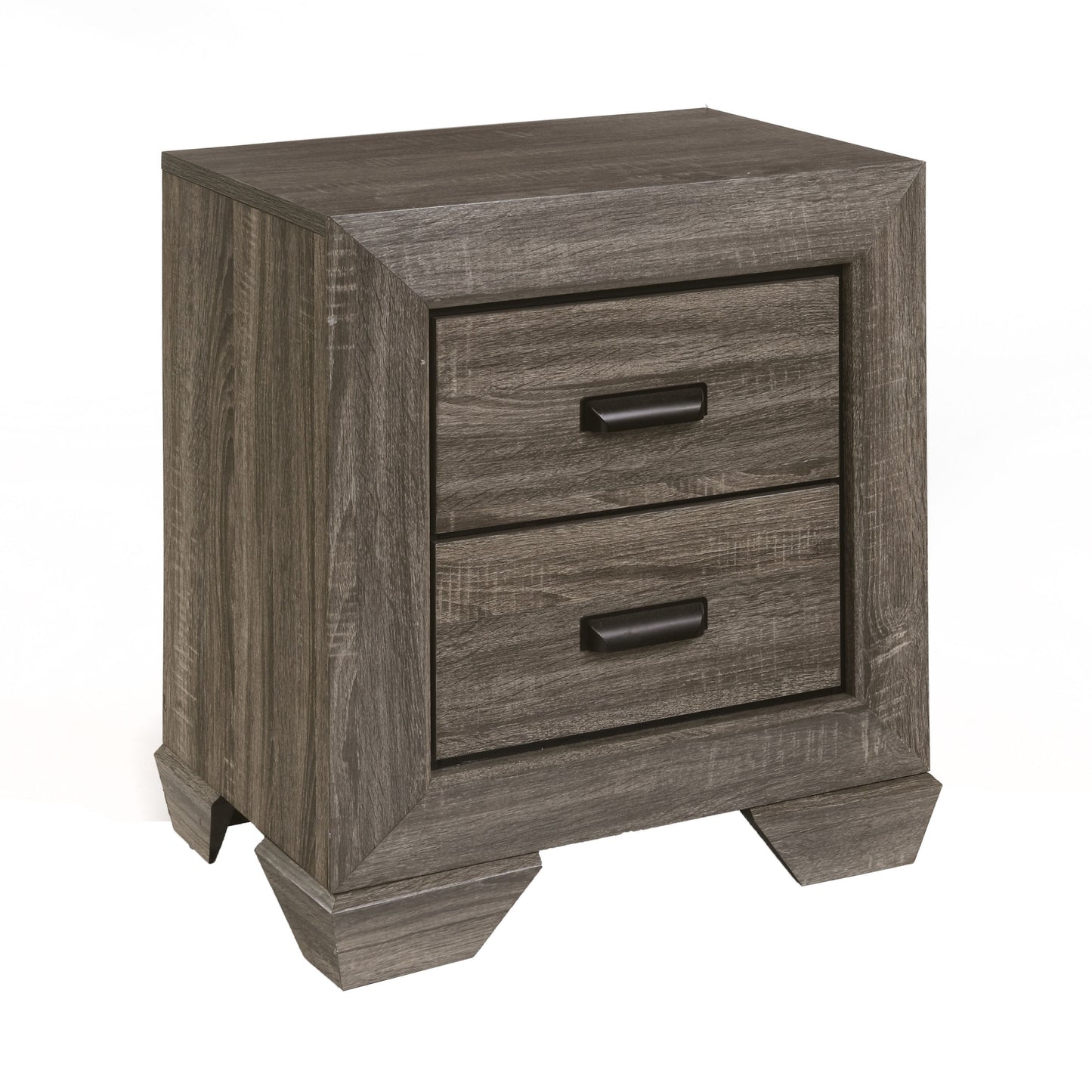 Weathered Grey Grain 2-drawer Nightstand