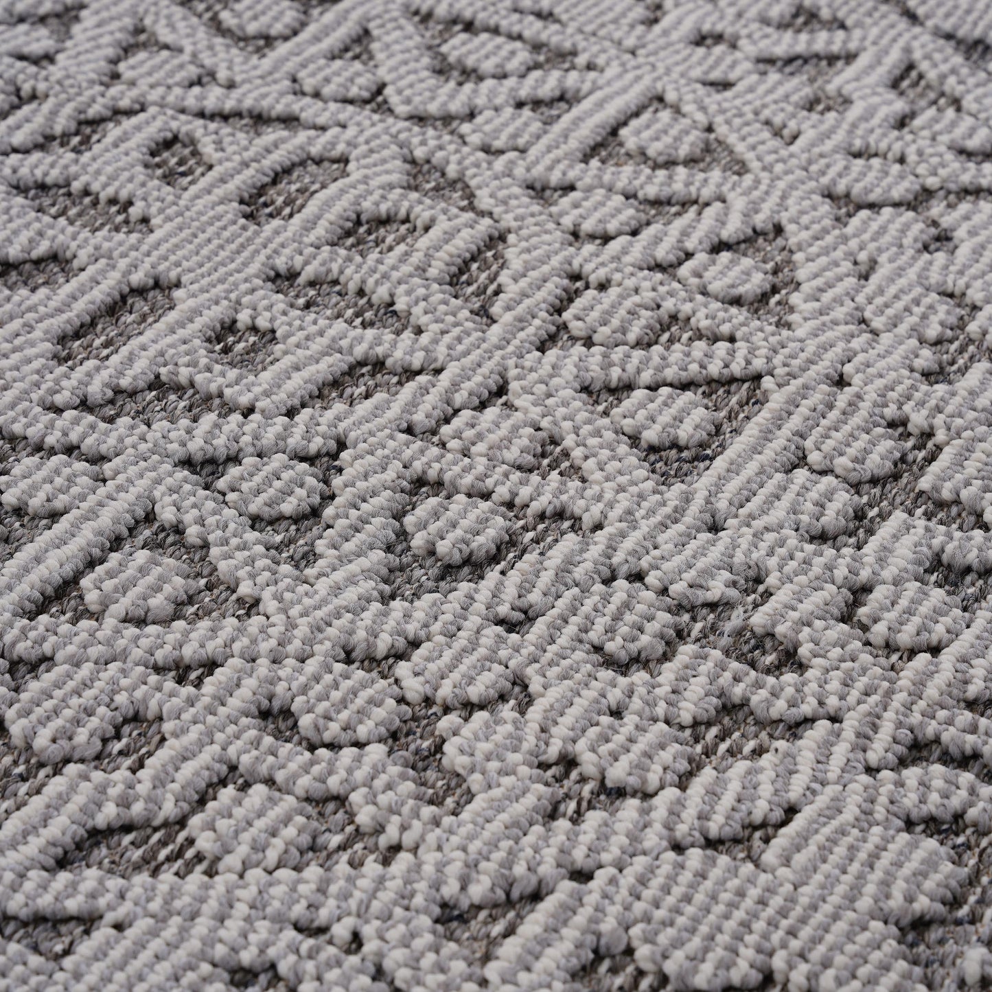 5X7 Gray/White /Medallion Indoor/Outdoor Area Rug