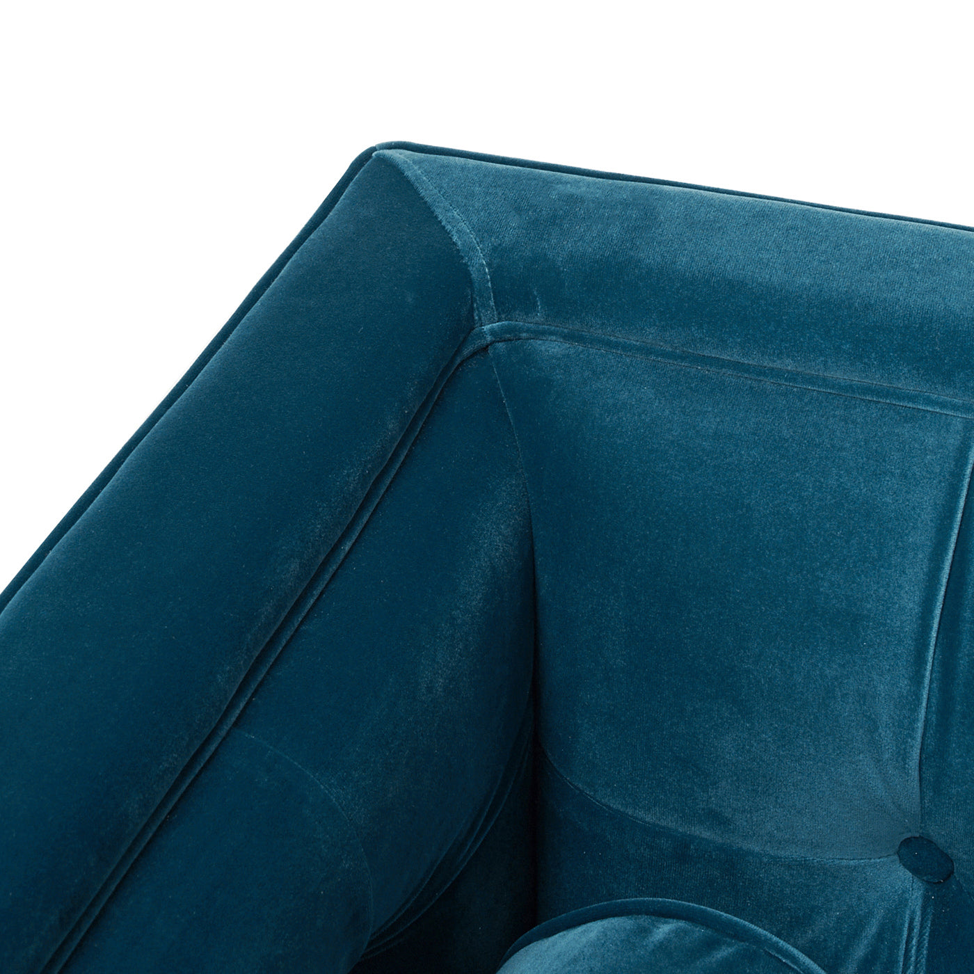 Jack 84" Modern Tuxedo Tufted Sofa, Satin Teal Blue Velvet