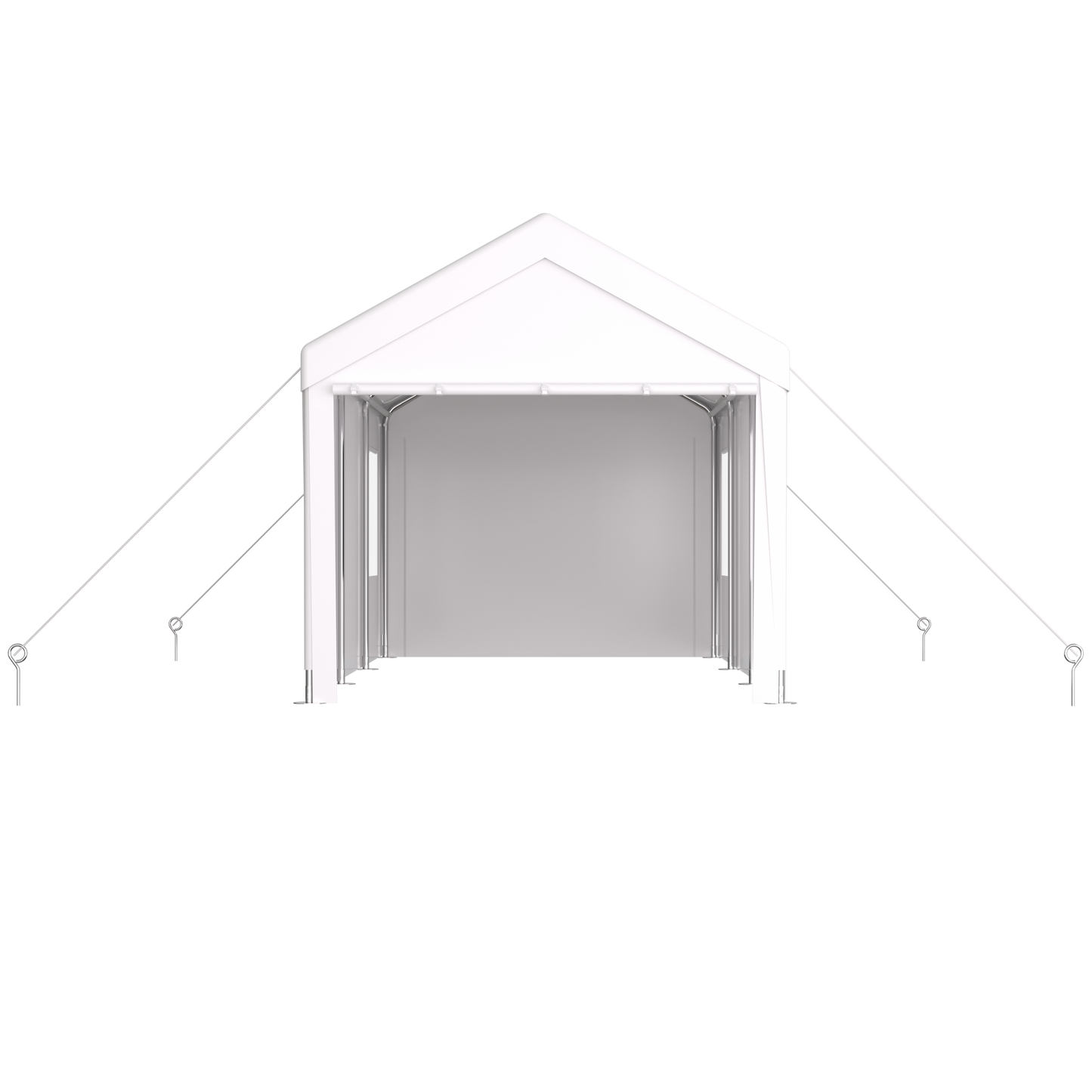 Carport 12' x 20' Portable Garage, Heavy Duty Car Port Canopy with 2 Roll-up Doors & 4 Ventilated Windows for Car, Truck, Boat, Garden Tools,white