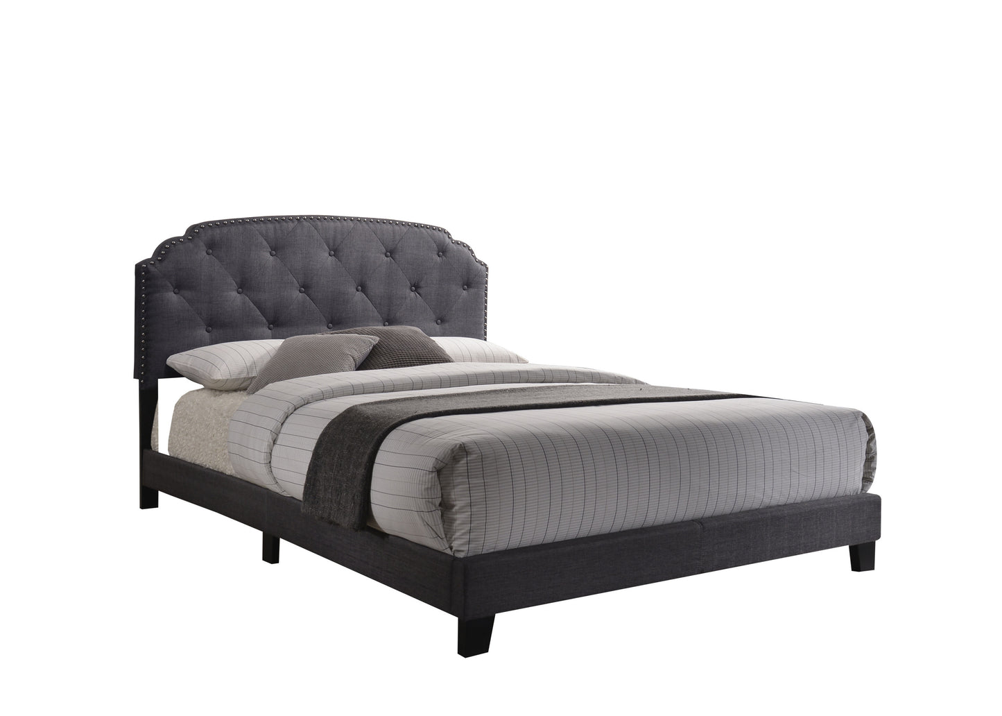 Tradilla Gray Fabric Queen Bed