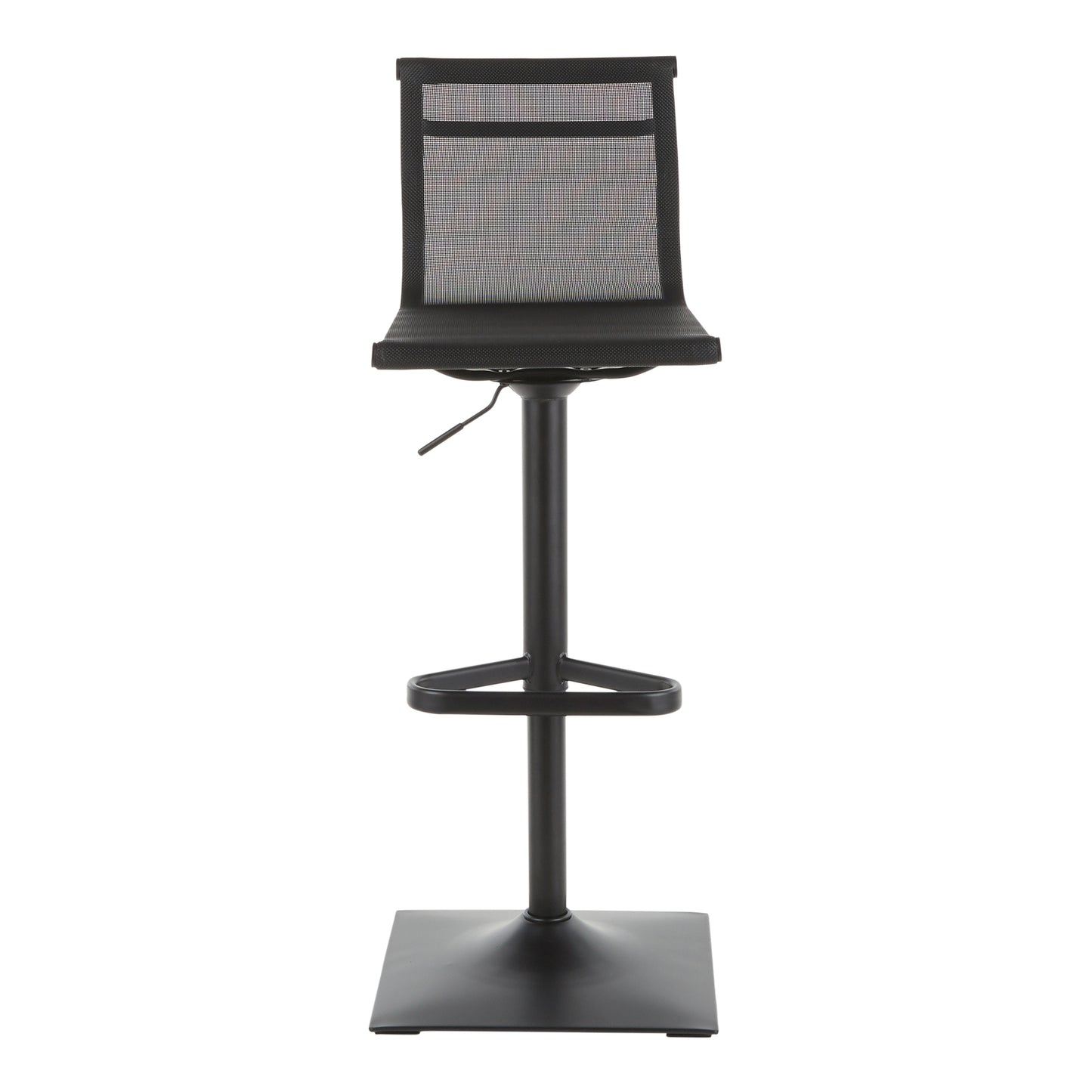 Mirage Contemporary Barstool in Black Metal and Black Mesh Fabric by LumiSource