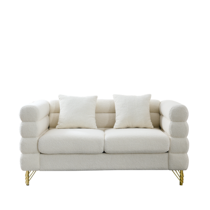 3-seater + 2-seater Combination sofa.White teddy(Ivory)