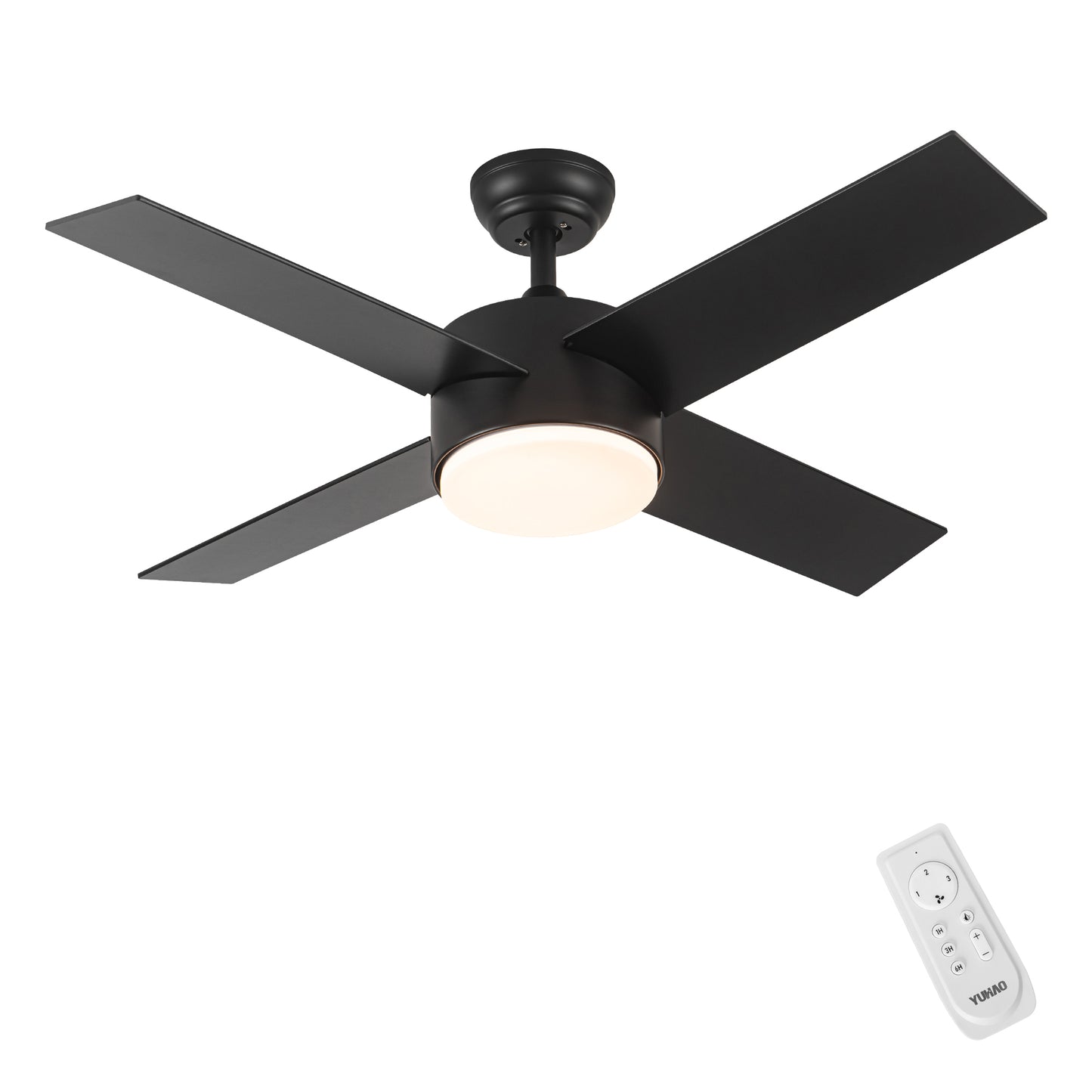 44 In Intergrated LED Ceiling Fan with Black ABS Blade