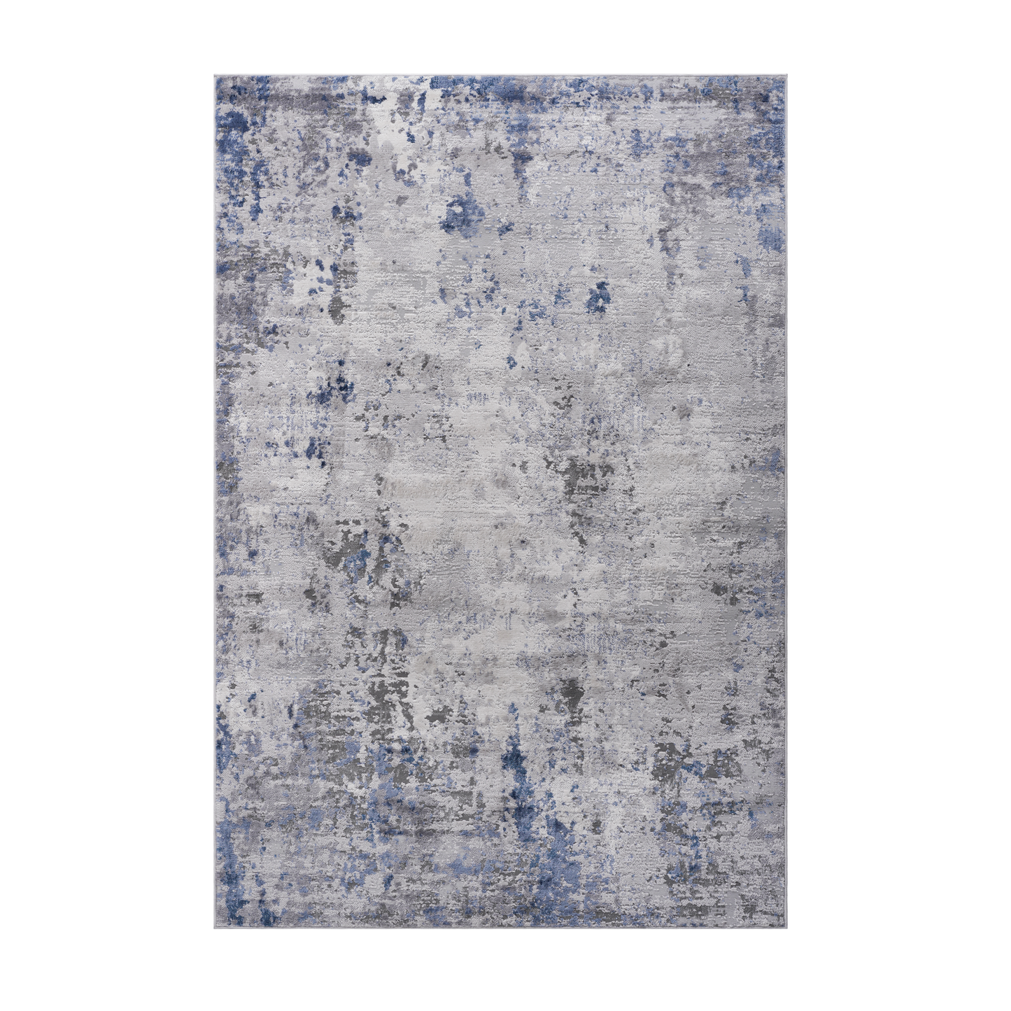 5X7 Silver/Blue/Abstract Non-Shedding Living Room Bedroom Dining Home Office Stylish and Stain Resistant Area Rug