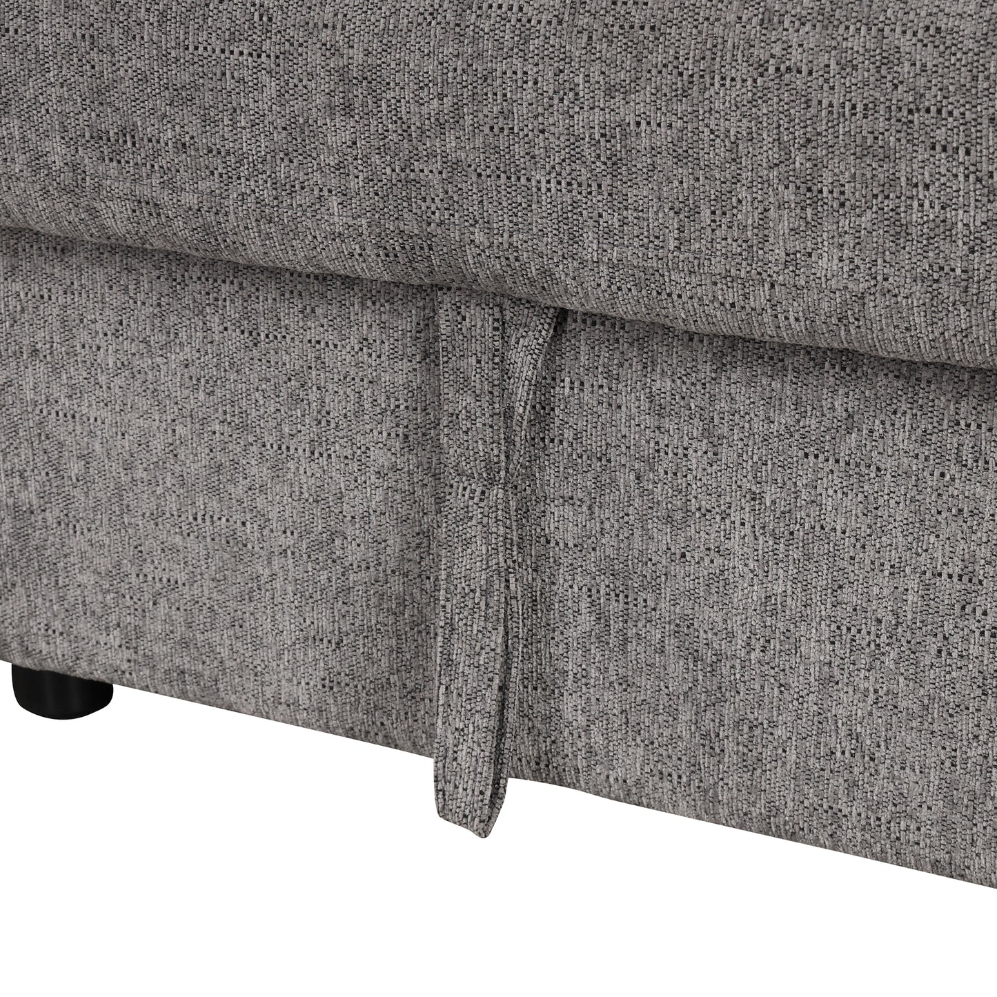 108.6" U-shaped Sectional Sofa Pull out Sofa Bed with Two USB Ports, Two Power Sockets, Three Back Pillows and a Storage Chaise for Living Room, Light Gray