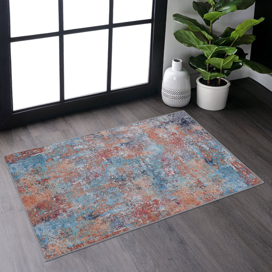 NAAR MAVAL Multi Washable Rug 2' x 3' Doormat Rug (Multi, 2' x 3')