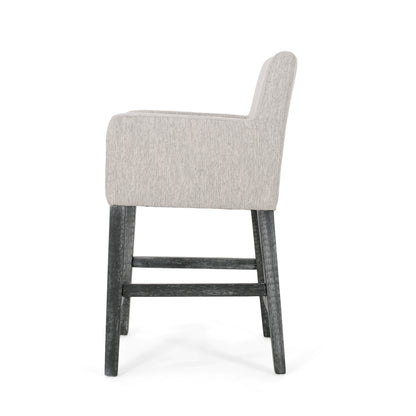 Upholstered 26 inch Counter Stool - Light Gray/Gray