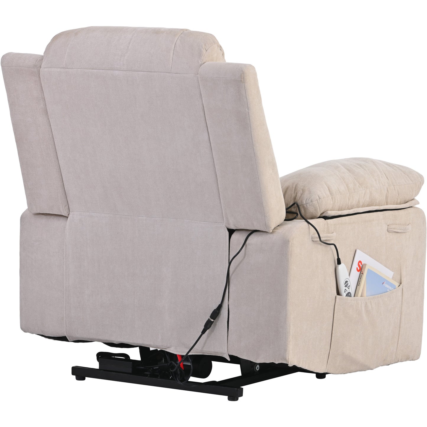 Massage Recliner,Power Lift Chair for Elderly with Adjustable Massage and Heating Function,Recliner Chair with Infinite Position and Side Pocket for Living Room ,Beige