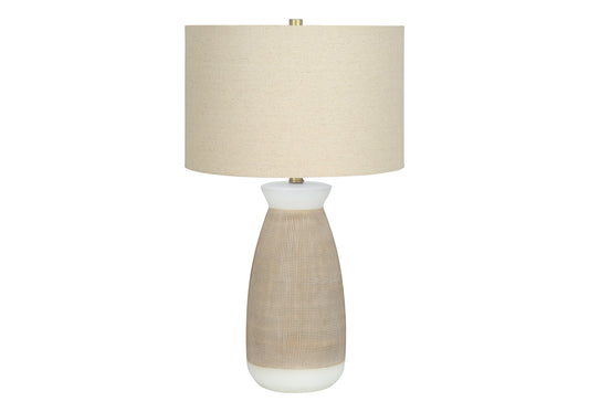 Lighting, 27"h, Table Lamp, Cream Ceramic, Beige Shade, Contemporary