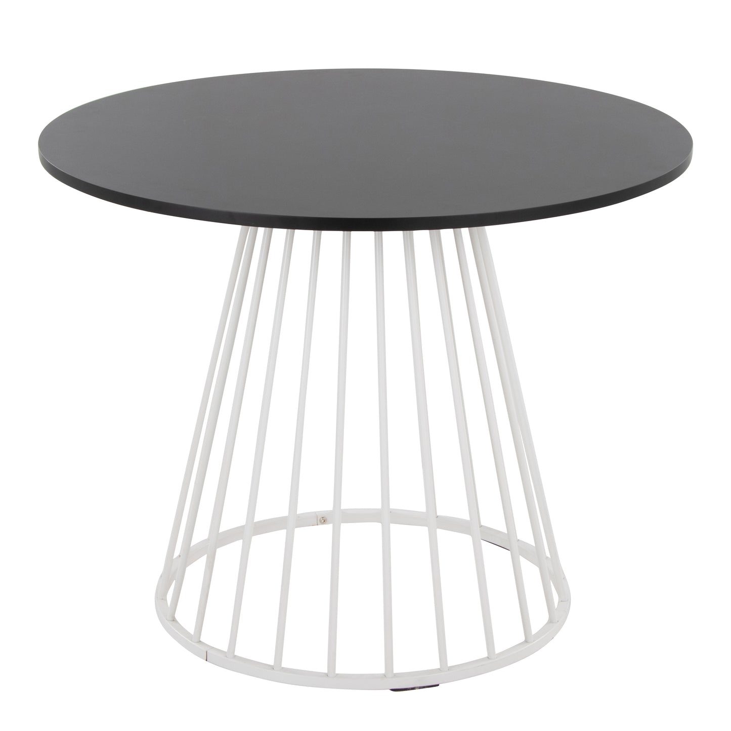 Canary Cosmo Contemporary Dining Table in White Metal and Black MDF by LumiSource