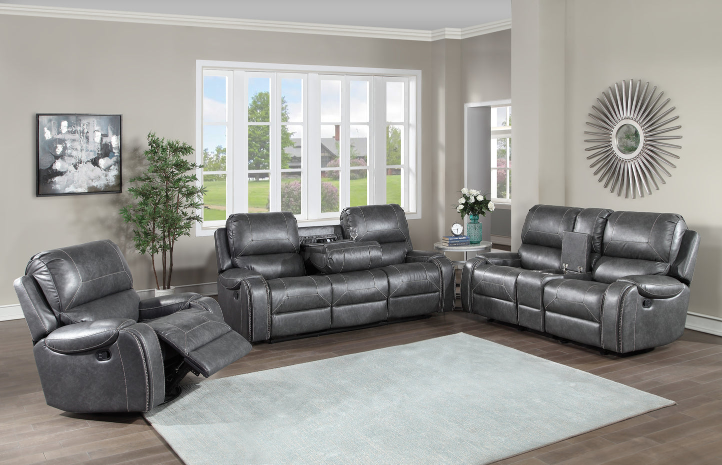 Keily - Manual Reclining Sofa - Gray