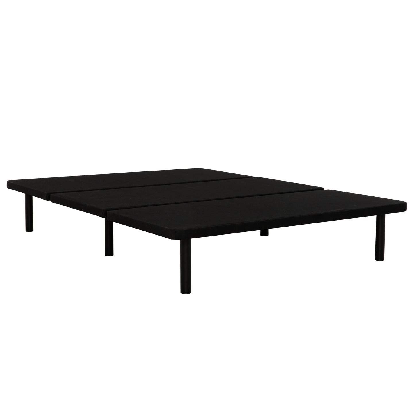 Upholstered Twin Size Platform Bed Frame for Bedrooms, Guest Rooms, Apartments, Dorms, Space Saving, Black