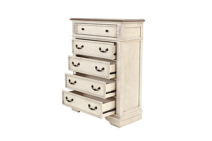 Antique White Wooden Chest Of Drawers Bedroom Formal 1pc Chest Antique Walnut Top Storage Cabinet